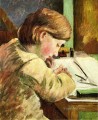 Pablo escribiendo Camille Pissarro